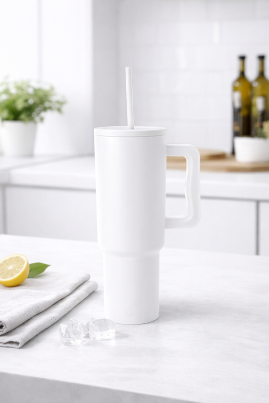 Vaso Térmico Premium de Acero Inoxidable 1200 ml – Blanco